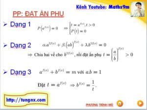 Giải phương trình mũ bằng phương pháp đặt ẩn phụ - Cách giải phương trình mũ hay nhất - Cách Giải phương trình mũ - Maths9m - Tungnx