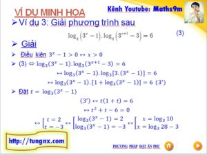 Ví dụ Giải phương trình logarit bằng phương pháp đặt ẩn phụ - phương trình logarit lớp 12 - Tungnx - Maths9m