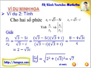 Ví dụ về Tính modun của số phức - Chuyên đề số phức - Học toán 12 online - Tunngx - maths9m