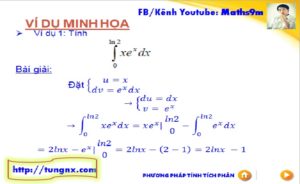 Bài tập Phương pháp tích phân từng phần dạng 1 - chuyên đề tích phân từng phần - học toán 12 online - Tungnx