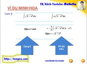 Lưu ý tích phân hàm vô tỷ - nguyên hàm hàm vô tỷ - chuyên đề tích phân - học toán online thầy Tungnx