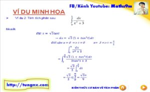 bài tập Phương pháp đổi biến số loại 2 tính tích phân - các phương pháp tính tích phân - toán lớp 12 - Tungnx - Maths9m